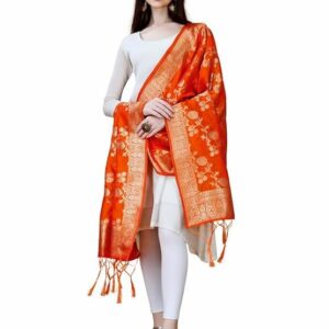 women's woven banarasi silk dupatta/chunni, width 1 meter, length 2.5 meter