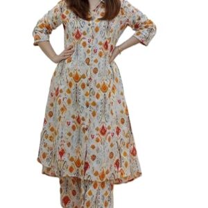 anarkali kurta set for women – viscose rayon printed kurta & straight pant | festive ethnic indian traditional outfit